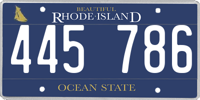 RI license plate 445786