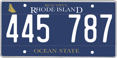 RI license plate 445787
