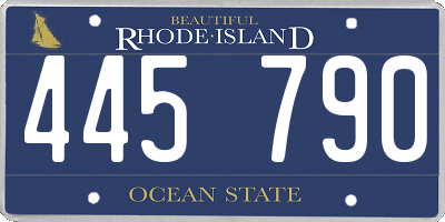 RI license plate 445790