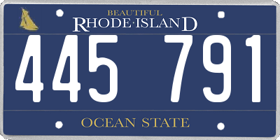 RI license plate 445791