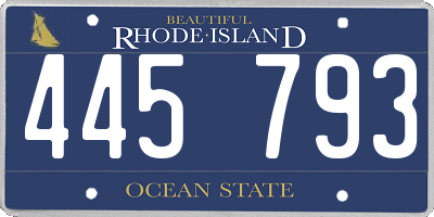 RI license plate 445793