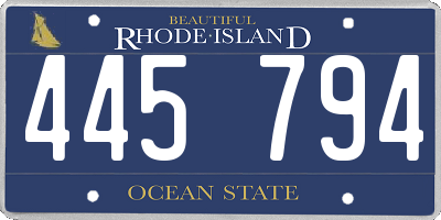 RI license plate 445794