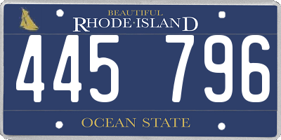RI license plate 445796