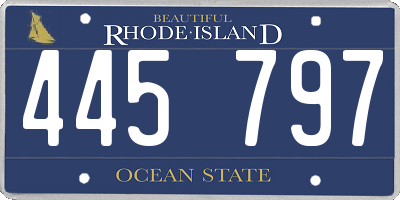 RI license plate 445797
