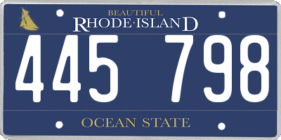RI license plate 445798