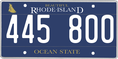 RI license plate 445800