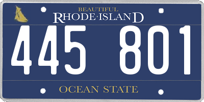 RI license plate 445801