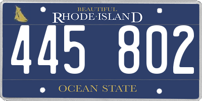 RI license plate 445802
