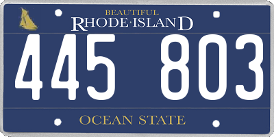 RI license plate 445803