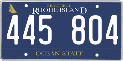 RI license plate 445804