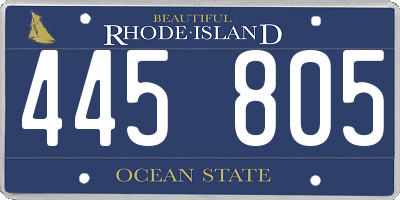 RI license plate 445805