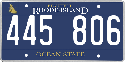 RI license plate 445806