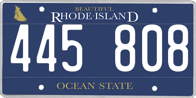 RI license plate 445808
