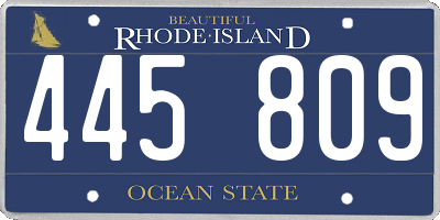 RI license plate 445809