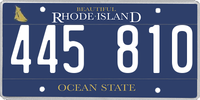 RI license plate 445810