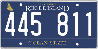RI license plate 445811