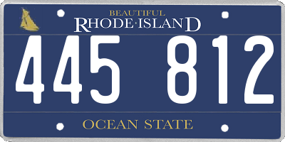 RI license plate 445812