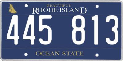 RI license plate 445813