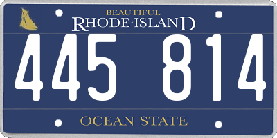 RI license plate 445814