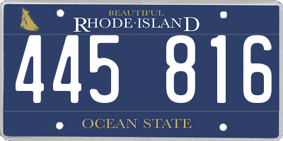 RI license plate 445816