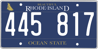RI license plate 445817