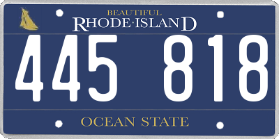 RI license plate 445818