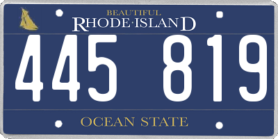RI license plate 445819