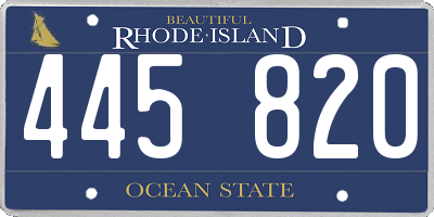RI license plate 445820