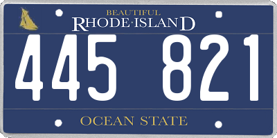 RI license plate 445821