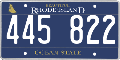 RI license plate 445822