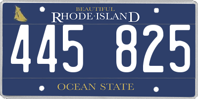 RI license plate 445825