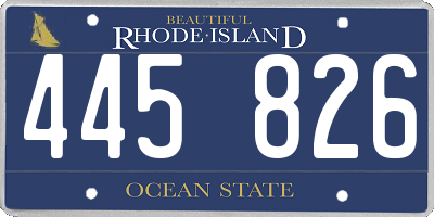 RI license plate 445826