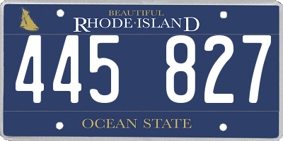 RI license plate 445827