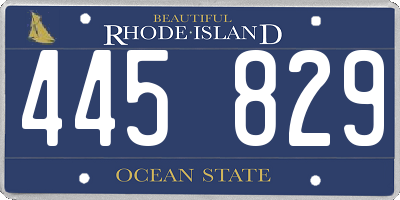 RI license plate 445829