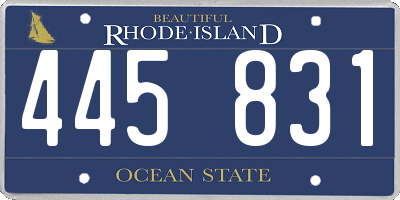RI license plate 445831