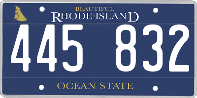RI license plate 445832