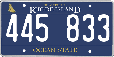 RI license plate 445833