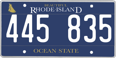 RI license plate 445835