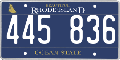 RI license plate 445836