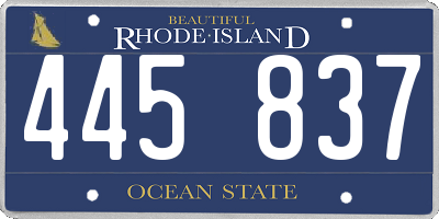 RI license plate 445837