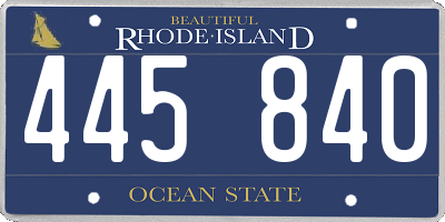 RI license plate 445840