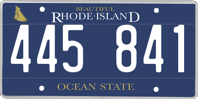 RI license plate 445841