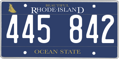 RI license plate 445842
