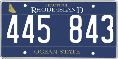 RI license plate 445843