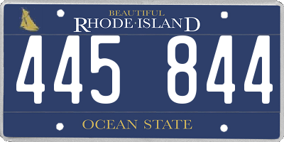 RI license plate 445844