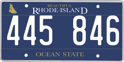 RI license plate 445846