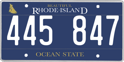 RI license plate 445847