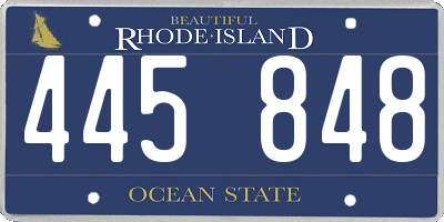 RI license plate 445848