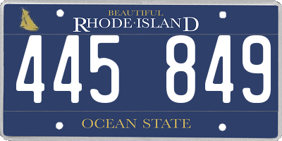 RI license plate 445849