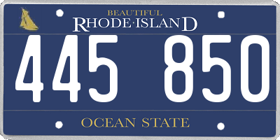 RI license plate 445850
